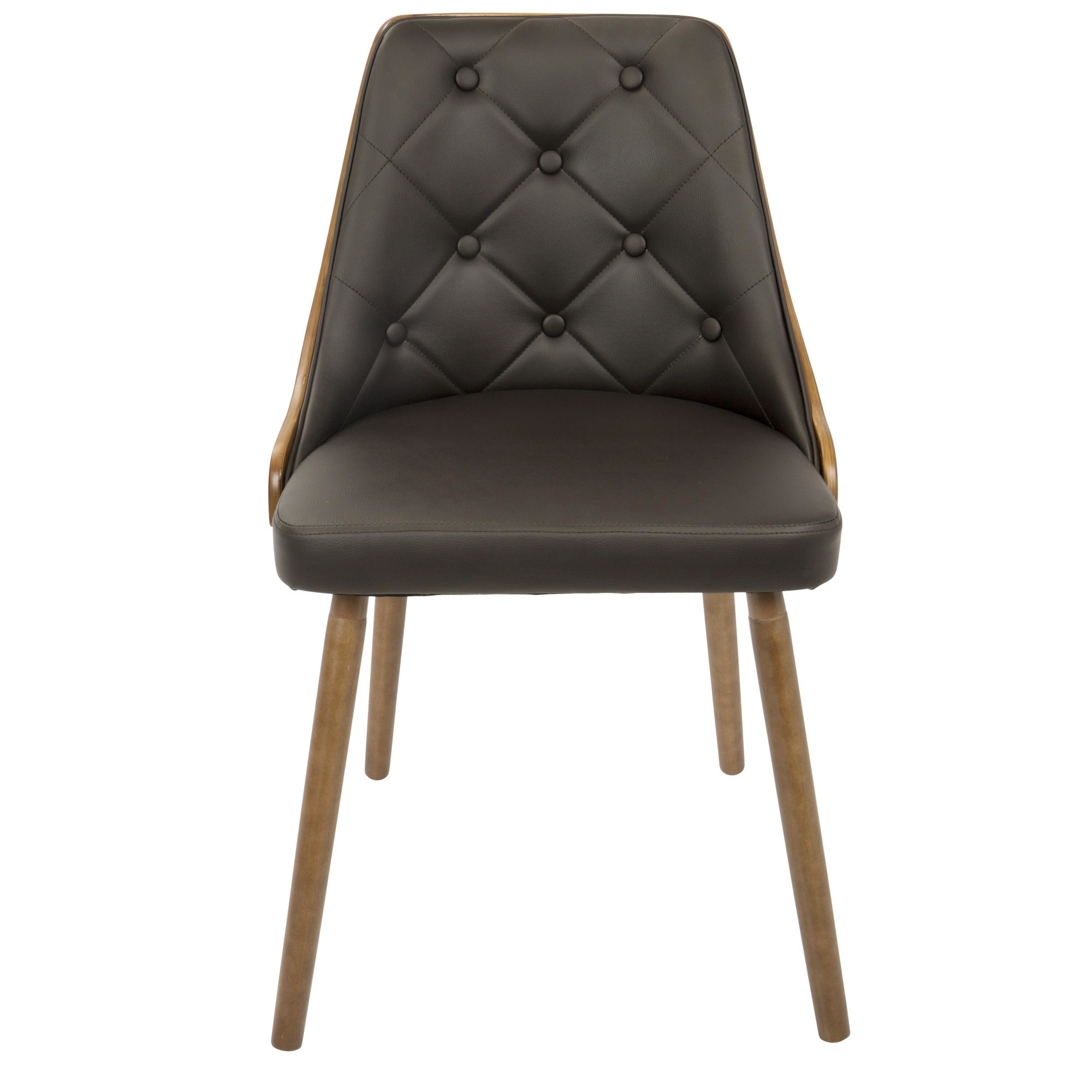 Gianna Walnut Brown Faux Leather Mid-Century Modern Accent Chair 11 Gianna Walnut Brown Faux Leather Mid-Century Modern Accent Chair - Image 11