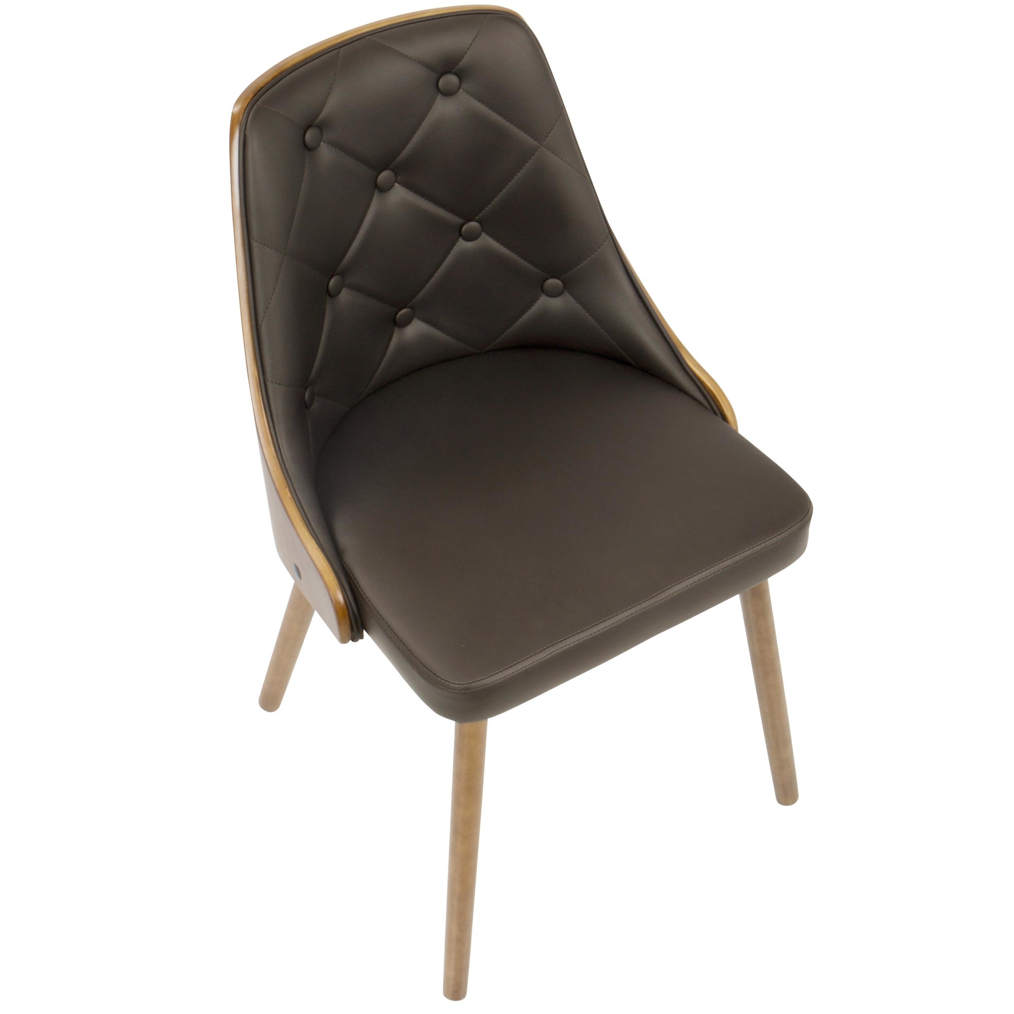 Gianna Walnut Brown Faux Leather Mid-Century Modern Accent Chair 12 Gianna Walnut Brown Faux Leather Mid-Century Modern Accent Chair - Image 12