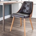 Gianna Walnut Brown Faux Leather Mid-Century Modern Accent Chair 16 Gianna Walnut Brown Faux Leather Mid-Century Modern Accent Chair