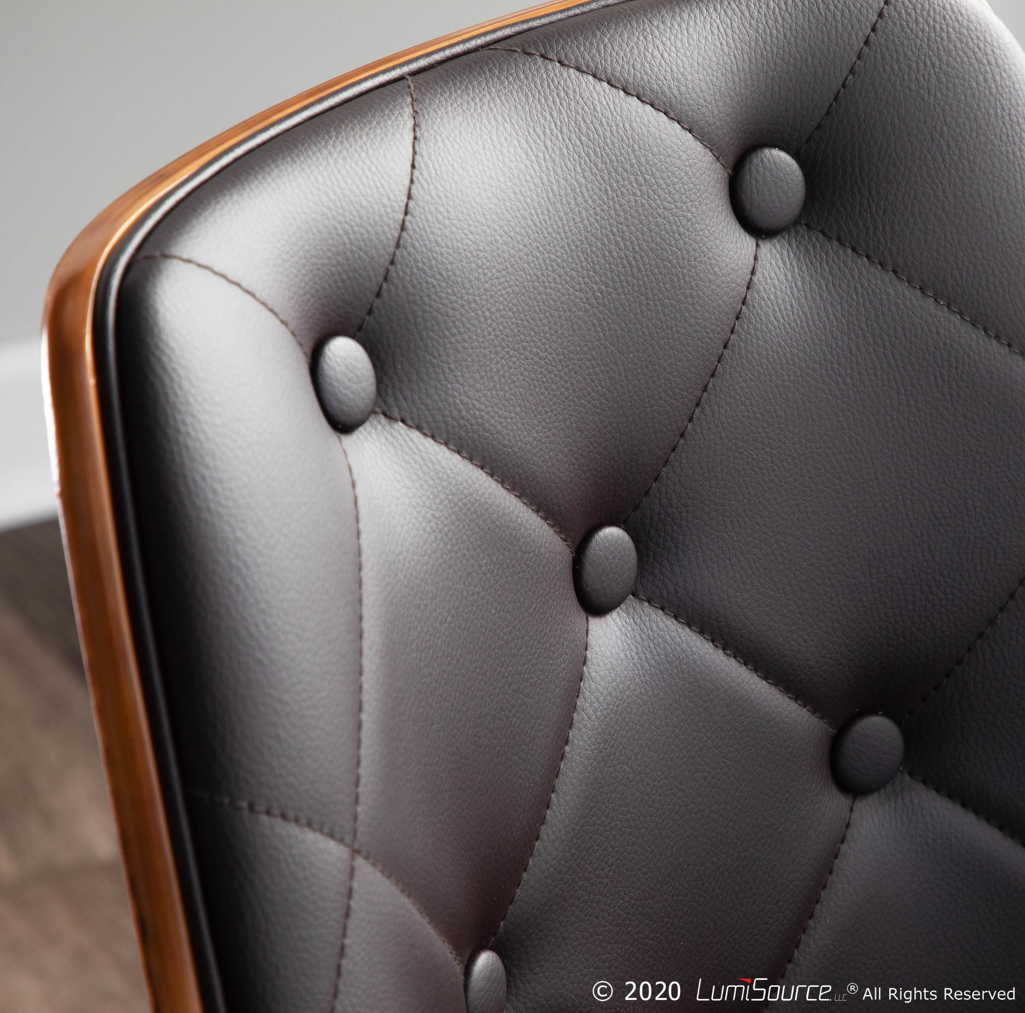 Gianna Walnut Brown Faux Leather Mid-Century Modern Accent Chair 3 Gianna Walnut Brown Faux Leather Mid-Century Modern Accent Chair - Image 3