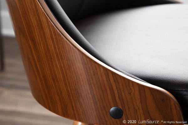 Gianna Walnut Brown Faux Leather Mid Century Modern Accent Chair 4