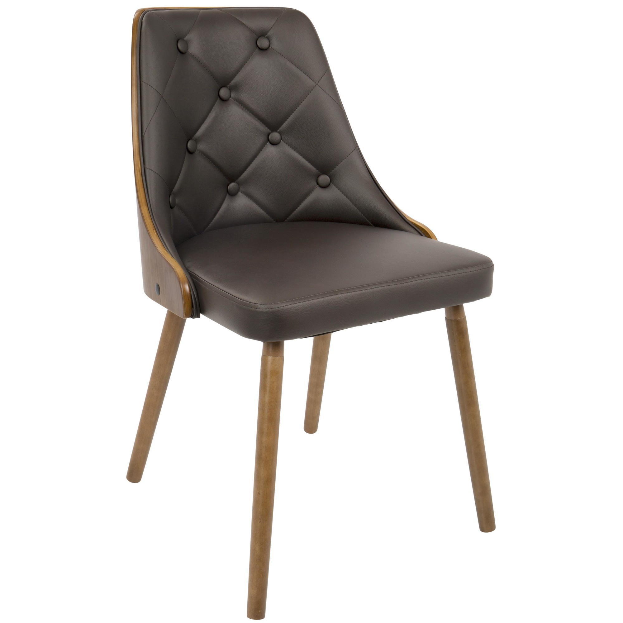 Gianna Walnut Brown Faux Leather Mid-Century Modern Accent Chair 6 Gianna Walnut Brown Faux Leather Mid-Century Modern Accent Chair - Image 6