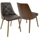 Gianna Walnut Brown Faux Leather Mid-Century Modern Accent Chair 21 Gianna Walnut Brown Faux Leather Mid-Century Modern Accent Chair