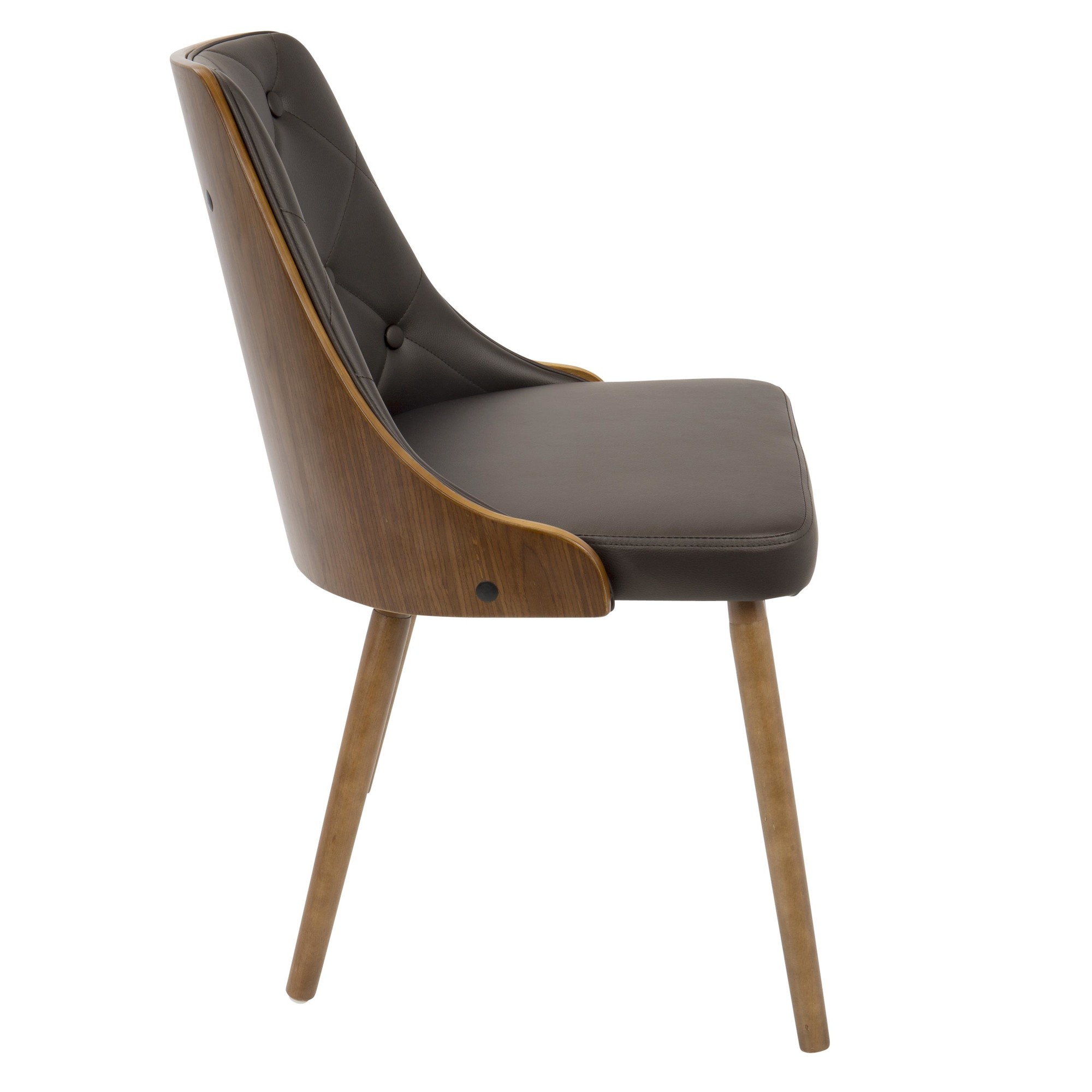 Gianna Walnut Brown Faux Leather Mid-Century Modern Accent Chair 8 Gianna Walnut Brown Faux Leather Mid-Century Modern Accent Chair - Image 8