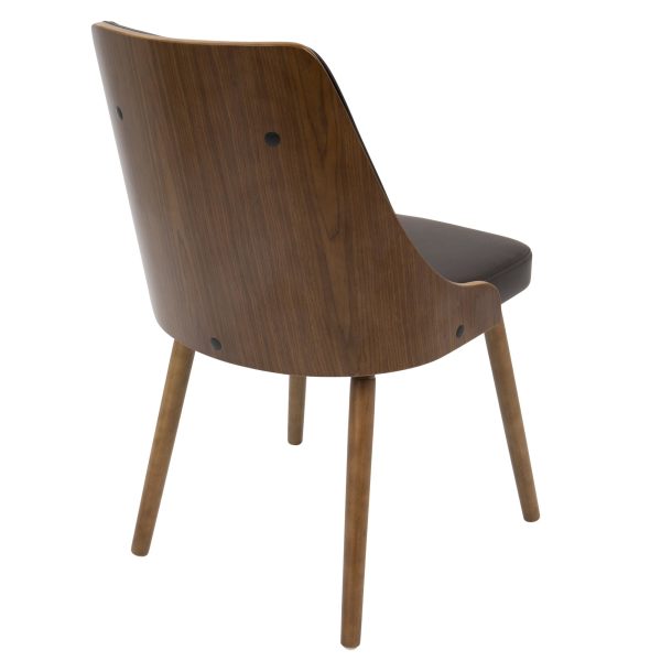 Gianna Walnut Brown Faux Leather Mid Century Modern Accent Chair 9