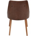 Gianna Walnut Grey Faux Leather Mid-Century Modern Accent Chair 26 Gianna Walnut Grey Faux Leather Mid-Century Modern Accent Chair