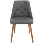 Gianna Walnut Grey Faux Leather Mid-Century Modern Accent Chair 27 Gianna Walnut Grey Faux Leather Mid-Century Modern Accent Chair