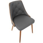 Gianna Walnut Grey Faux Leather Mid-Century Modern Accent Chair 28 Gianna Walnut Grey Faux Leather Mid-Century Modern Accent Chair