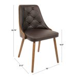 Gianna Walnut Grey Faux Leather Mid-Century Modern Accent Chair 29 Gianna Walnut Grey Faux Leather Mid-Century Modern Accent Chair