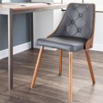 Gianna Walnut Grey Faux Leather Mid-Century Modern Accent Chair 16 Gianna Walnut Grey Faux Leather Mid-Century Modern Accent Chair