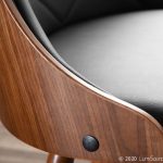 Gianna Walnut Grey Faux Leather Mid-Century Modern Accent Chair 18 Gianna Walnut Grey Faux Leather Mid-Century Modern Accent Chair