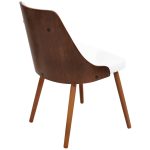 Gianna Walnut and White Faux Leather Mid-Century Modern Chair 27 Gianna Walnut and White Faux Leather Mid-Century Modern Chair