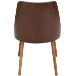 Gianna Walnut and White Faux Leather Mid-Century Modern Chair 28 Gianna Walnut and White Faux Leather Mid-Century Modern Chair