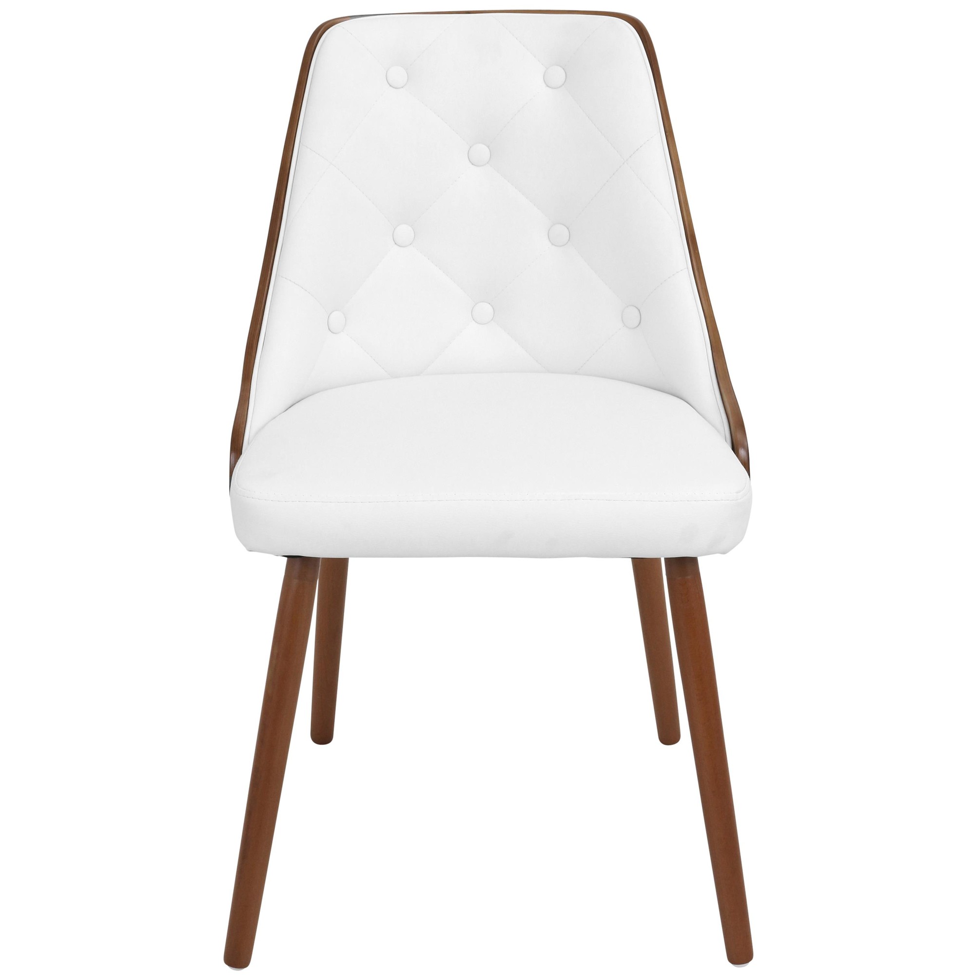 Gianna Walnut and White Faux Leather Mid-Century Modern Chair 13 Gianna Walnut and White Faux Leather Mid-Century Modern Chair - Image 13