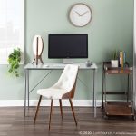 Gianna Walnut and White Faux Leather Mid-Century Modern Chair 17 Gianna Walnut and White Faux Leather Mid-Century Modern Chair