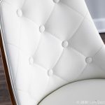 Gianna Walnut and White Faux Leather Mid-Century Modern Chair 20 Gianna Walnut and White Faux Leather Mid-Century Modern Chair