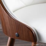 Gianna Walnut and White Faux Leather Mid-Century Modern Chair 21 Gianna Walnut and White Faux Leather Mid-Century Modern Chair
