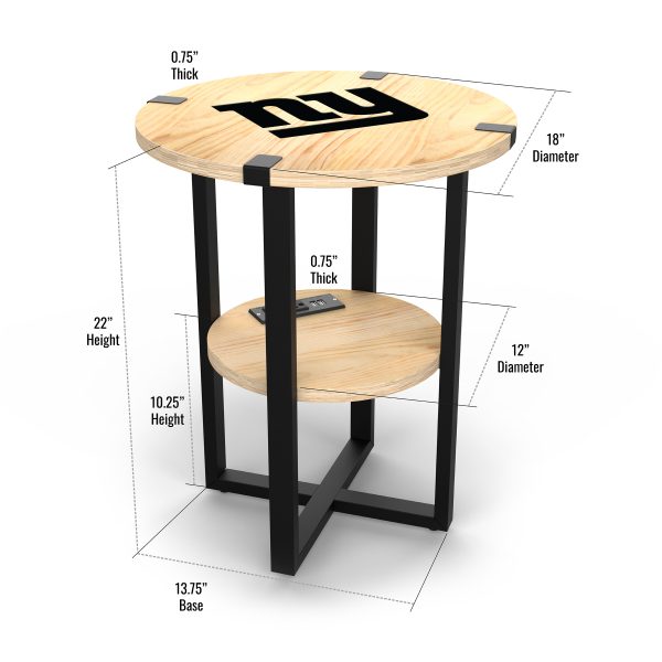 Giants Laser Etched Charging Station Side Table