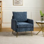 Giovann Navy Contemporary Accent Armchair