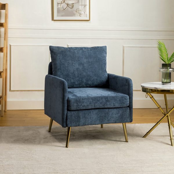 Giovann Navy Contemporary Accent Armchair