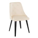 Giovanni Black Wood Cream Contemporary Dining Chairs (Set of 2) 10 Giovanni Black Wood Cream Contemporary Dining Chairs (Set of 2)