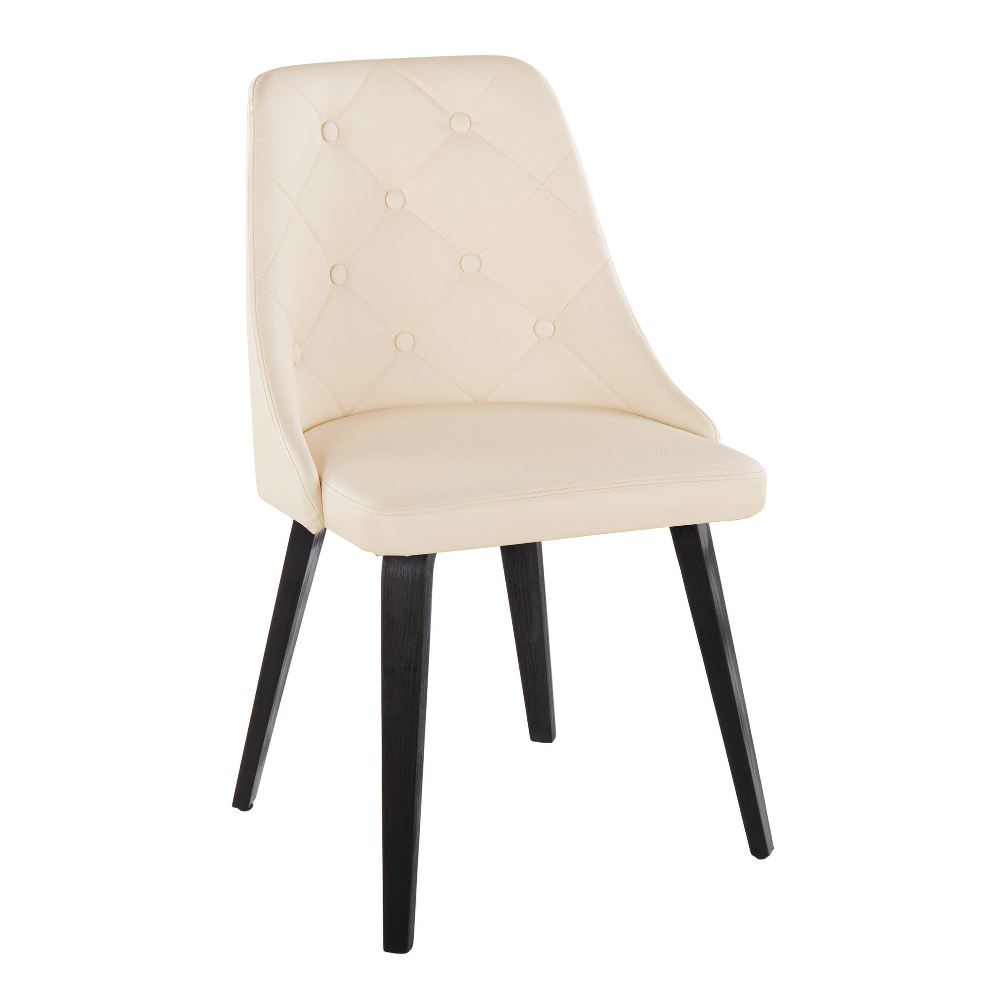 Giovanni Black Wood Cream Contemporary Dining Chairs (Set of 2) 2 Giovanni Black Wood Cream Contemporary Dining Chairs (Set of 2) - Image 2