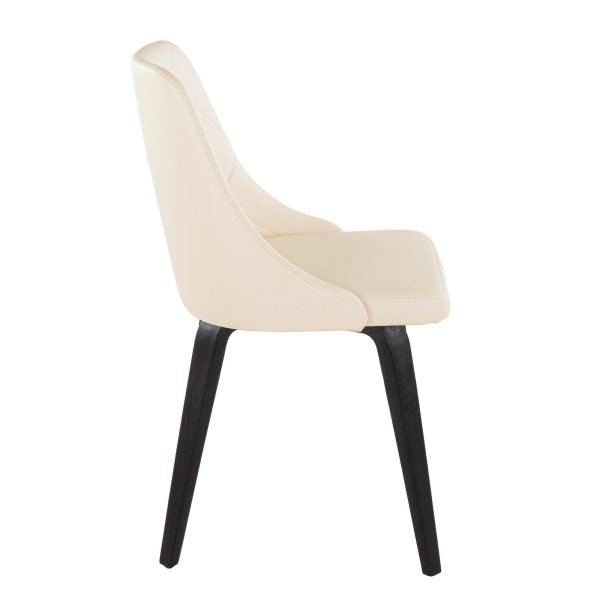 Giovanni Black Wood Cream Contemporary Dining Chairs Set of 2 2