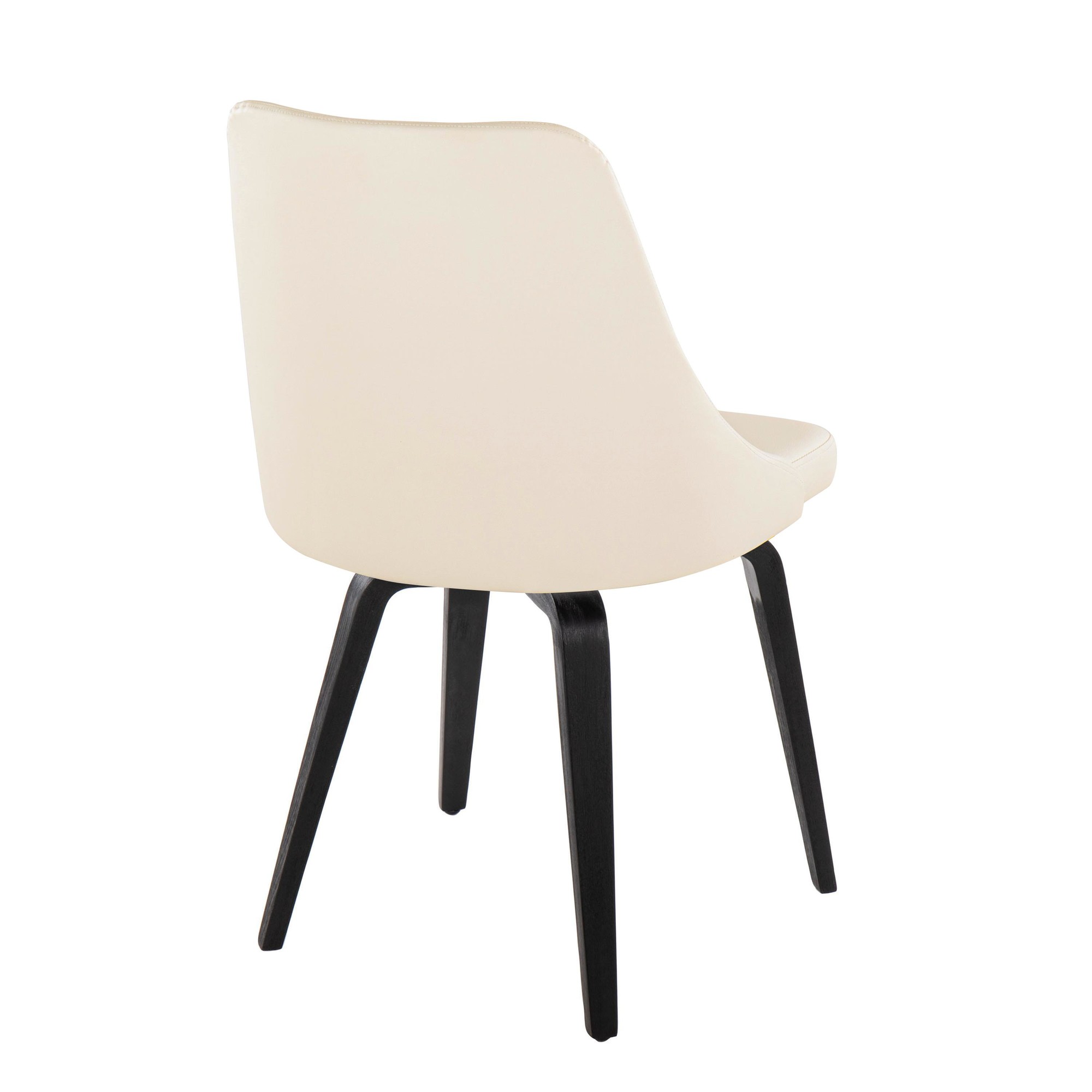 Giovanni Black Wood Cream Contemporary Dining Chairs (Set of 2) 4 Giovanni Black Wood Cream Contemporary Dining Chairs (Set of 2) - Image 4