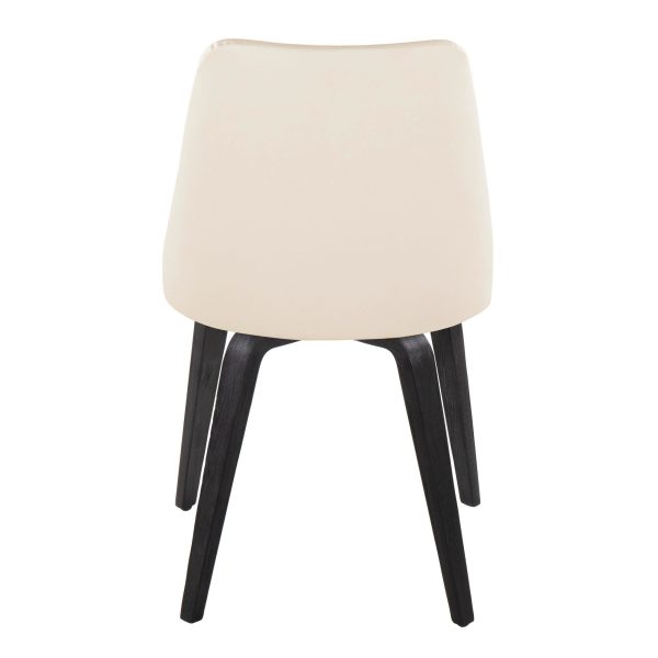 Giovanni Black Wood Cream Contemporary Dining Chairs Set of 2 4