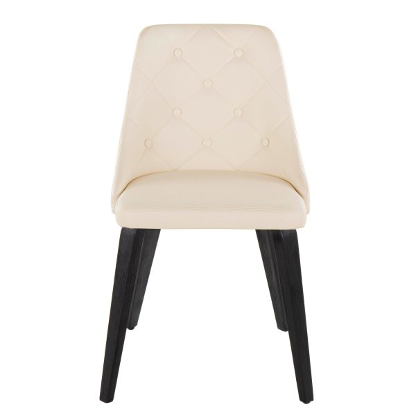 Giovanni Black Wood Cream Contemporary Dining Chairs Set of 2 5