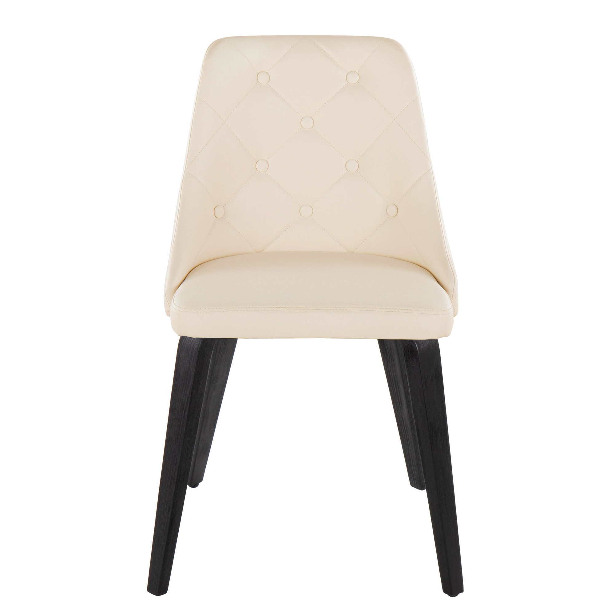Giovanni Black Wood Cream Contemporary Dining Chairs (Set of 2) 6 Giovanni Black Wood Cream Contemporary Dining Chairs (Set of 2) - Image 6