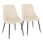 Giovanni Cream Faux Leather Contemporary Accent Chair (Set of 2)