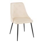 Giovanni Cream Faux Leather Contemporary Accent Chair (Set of 2)