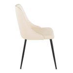 Giovanni Cream Faux Leather Contemporary Accent Chair (Set of 2)