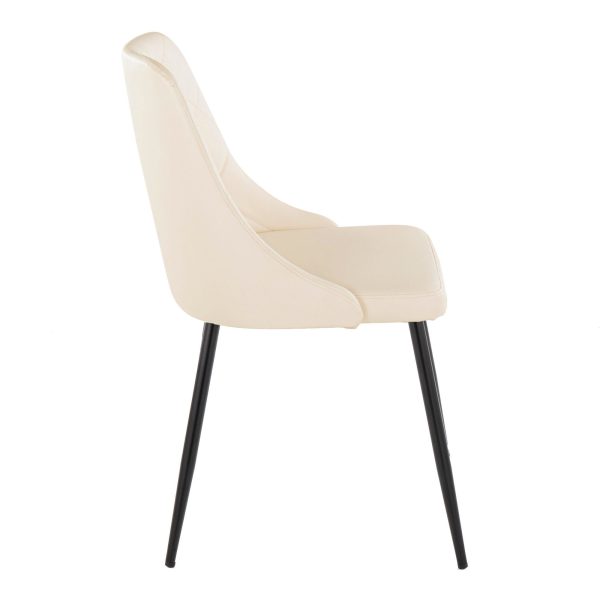 Giovanni Cream Faux Leather Contemporary Accent Chair Set of 2 3