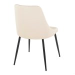 Giovanni Cream Faux Leather Contemporary Accent Chair (Set of 2)