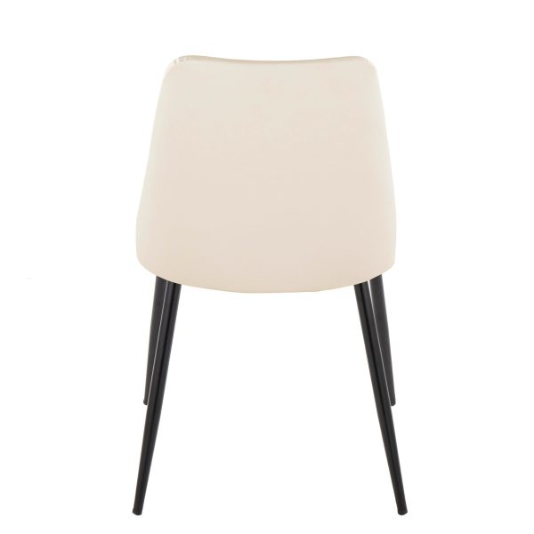 Giovanni Cream Faux Leather Contemporary Accent Chair Set of 2 5