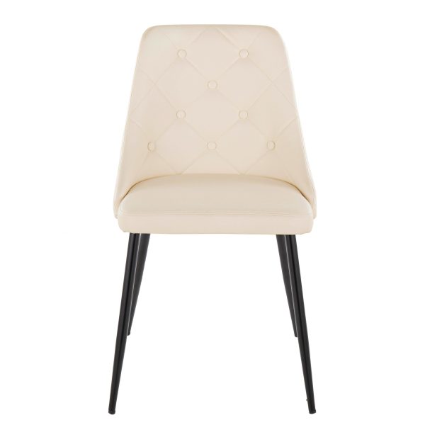 Giovanni Cream Faux Leather Contemporary Accent Chair Set of 2 6