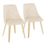Giovanni Cream Faux Leather Contemporary Accent Chairs (Set of 2)