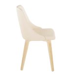 Giovanni Cream Faux Leather Contemporary Accent Chairs (Set of 2)