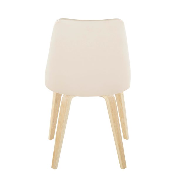 Giovanni Cream Faux Leather Contemporary Accent Chairs Set of 2 4