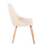 Giovanni Cream Faux Leather Contemporary Accent/Dining Chairs (Set of 2)
