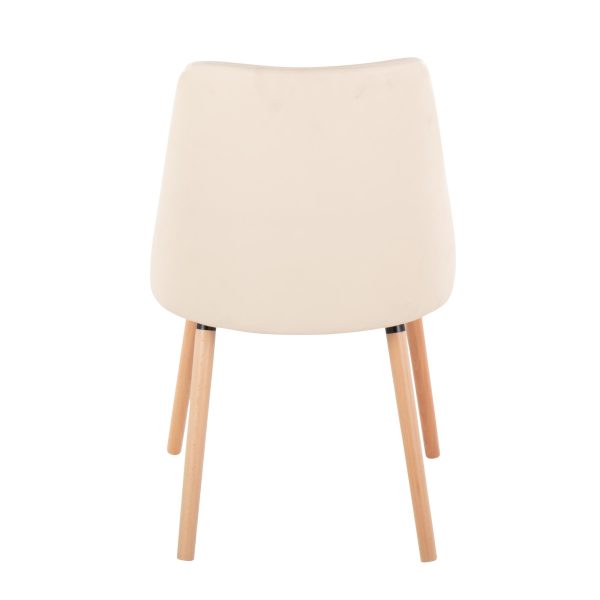 Giovanni Cream Faux Leather Contemporary AccentDining Chairs Set of 2 4