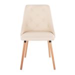 Giovanni Cream Faux Leather Contemporary Accent/Dining Chairs (Set of 2)