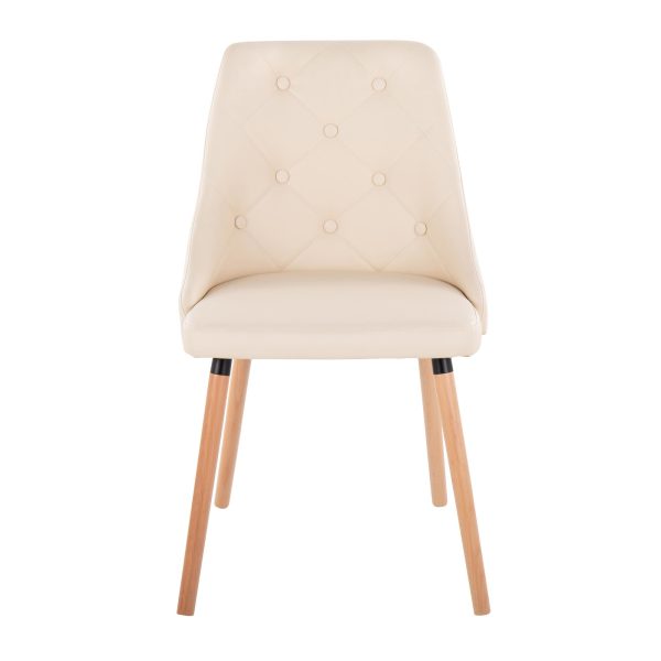 Giovanni Cream Faux Leather Contemporary AccentDining Chairs Set of 2 5