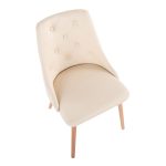 Giovanni Cream Faux Leather Contemporary Accent/Dining Chairs (Set of 2)