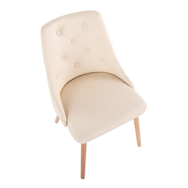 Giovanni Cream Faux Leather Contemporary AccentDining Chairs Set of 2 6