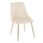 Giovanni Gold Cream Contemporary Accent Dining Chairs (Set of 2) 10 Giovanni Gold Cream Contemporary Accent Dining Chairs (Set of 2)