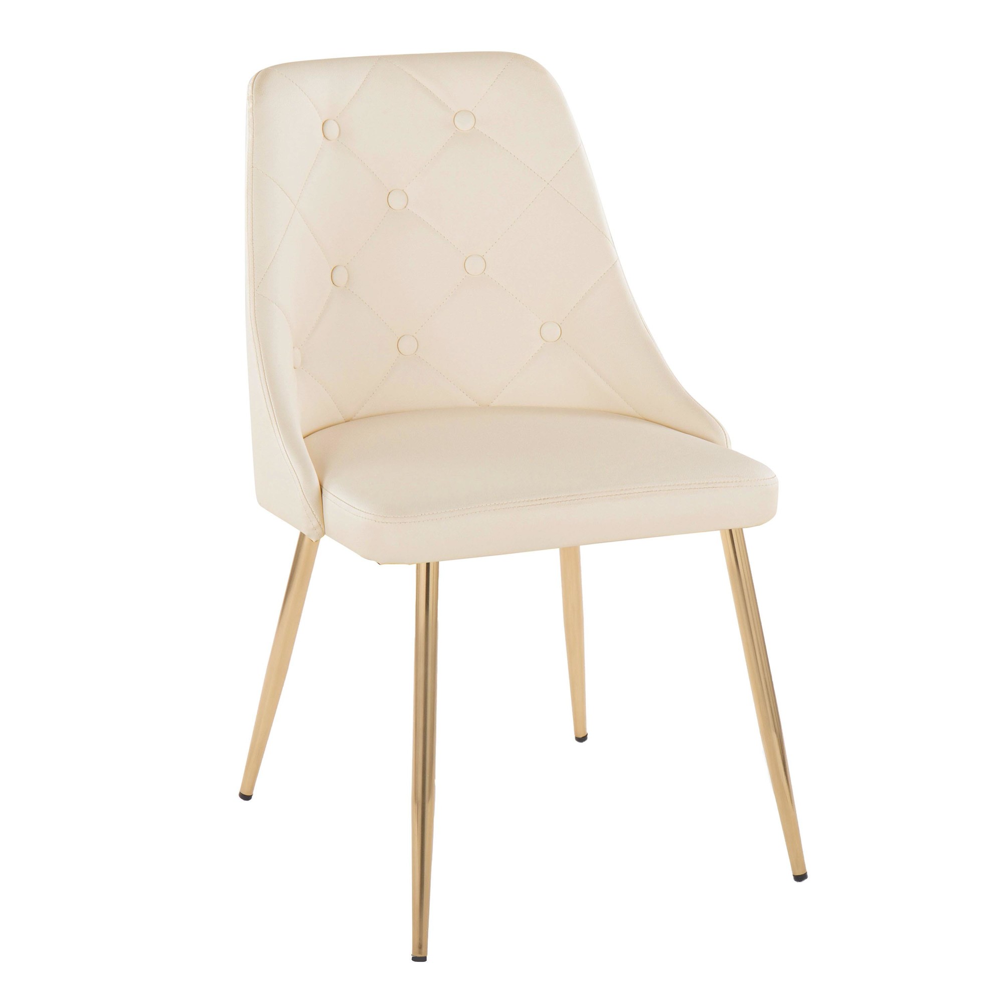 Giovanni Gold Cream Contemporary Accent Dining Chairs (Set of 2) 2 Giovanni Gold Cream Contemporary Accent Dining Chairs (Set of 2) - Image 2
