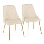 Giovanni Gold Cream Contemporary Accent Dining Chairs (Set of 2) 9 Giovanni Gold Cream Contemporary Accent Dining Chairs (Set of 2)